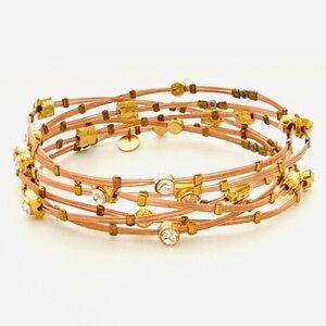 Seasonal Whispers Love 3500 6-piece Gold, Rose Gold & Crystal Bracelet